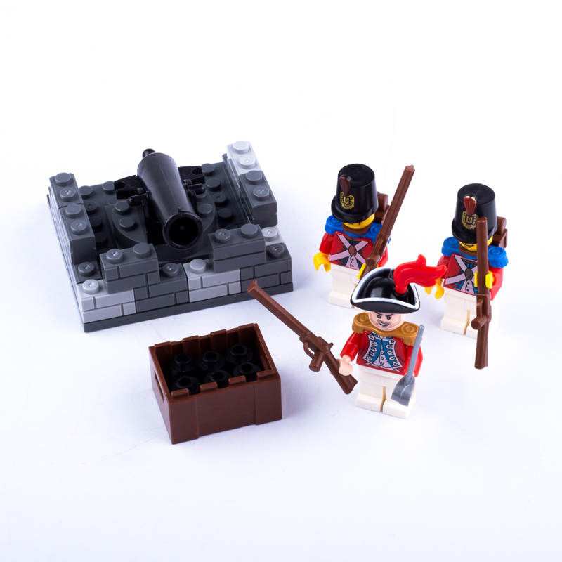 MOC Medieval Soldiers Minifigures Artillery Building Blocks Cannon Qing Dynasty Army Military Weapon Parts Bricks Model Toys