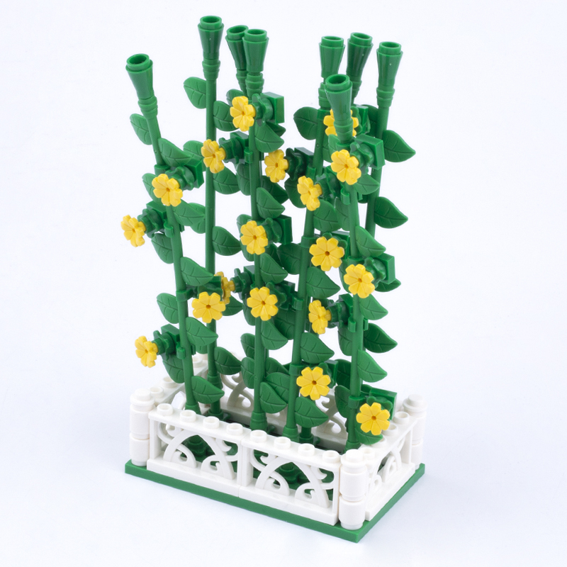 MOC City Plants Minifigures Flower Bed Building Blocks Tulips Sunflower Rose Bouquet DIY Figures Accessories Bricks Model Toys