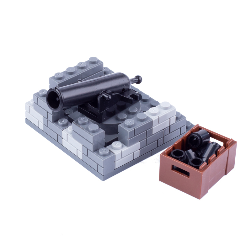 MOC Medieval Soldiers Minifigures Artillery Building Blocks Cannon Qing Dynasty Army Military Weapon Parts Bricks Model Toys