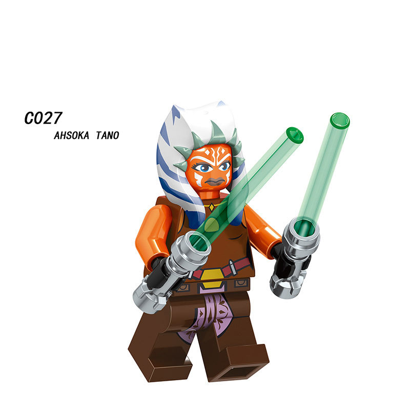 C023-030 Star Wars Minifigures Building Blocks Rey Skywalker First Order Official Sabine Wren Ahsoka Tano Kit Fisto Stormtrooper Action Mini Figures Assemble MOC DIY Weapon Game Bricks Educational Toys Gift for Children Boys Kids