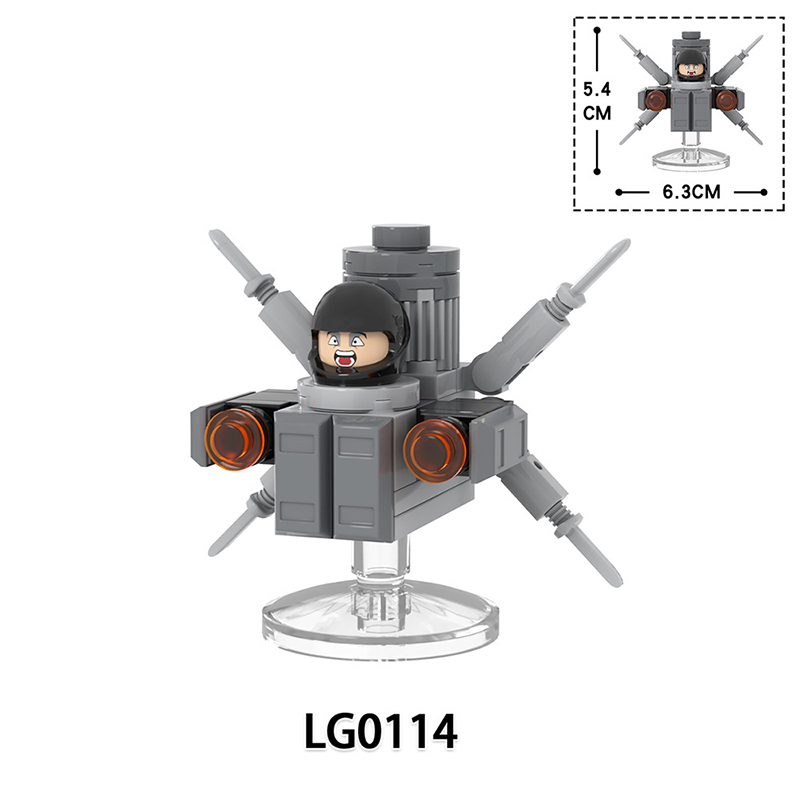 LG1014 Anime Games Skibidi Toilet Man Cameraman Speakerman Computerman Drillman Minifigs Action Figures Building Blocks Kids Toy