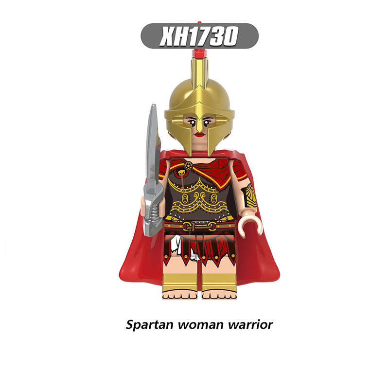 X0316 Medieval Military Soldiers Wars Minifigures Building Blocks Spartan Warrior Roman Centurion Hero of Sparta Teutonic Knights Knights Hospitaller Knights of The Holy Sepulchre Knights Templar Action Mini Figures Weapon Helmet Shield Bricks Toys kids