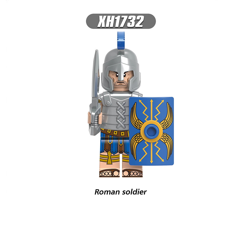 X0316 Medieval Military Soldiers Wars Minifigures Building Blocks Spartan Warrior Roman Centurion Hero of Sparta Teutonic Knights Knights Hospitaller Knights of The Holy Sepulchre Knights Templar Action Mini Figures Weapon Helmet Shield Bricks Toys kids