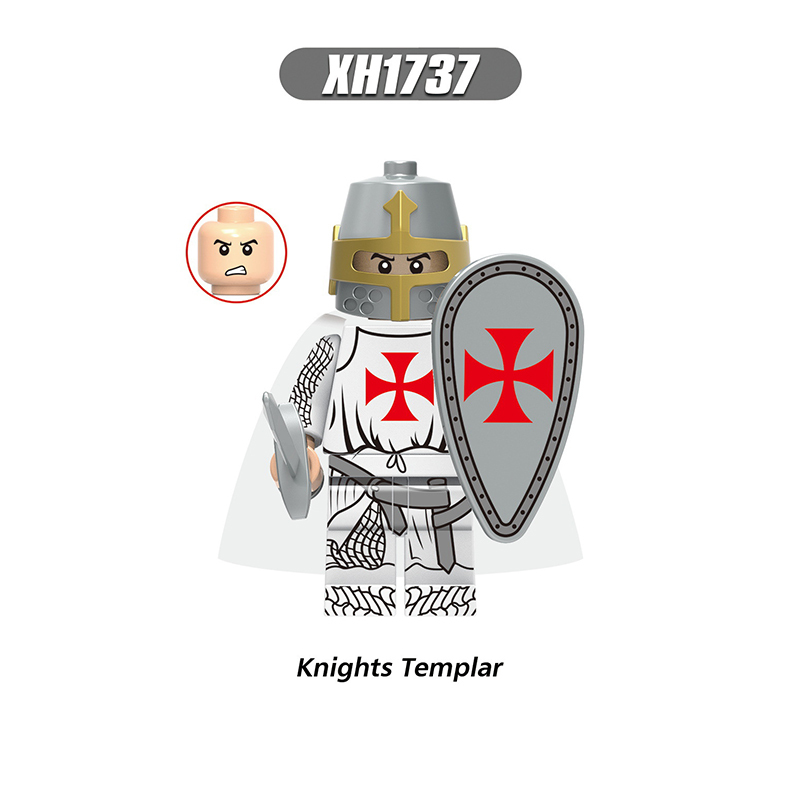 X0316 Medieval Military Soldiers Wars Minifigures Building Blocks Spartan Warrior Roman Centurion Hero of Sparta Teutonic Knights Knights Hospitaller Knights of The Holy Sepulchre Knights Templar Action Mini Figures Weapon Helmet Shield Bricks Toys kids