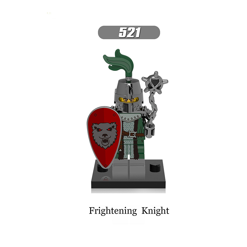 X0148 Medieval Military Soldiers Minifigures Set Building Blocks Dragon Knight Kingdom Knight Frightening Knight Heroic Knight Action Mini Figures Weapon Helmet Shield Armor Sword Assemble MOC Accessories Bricks Toys Children