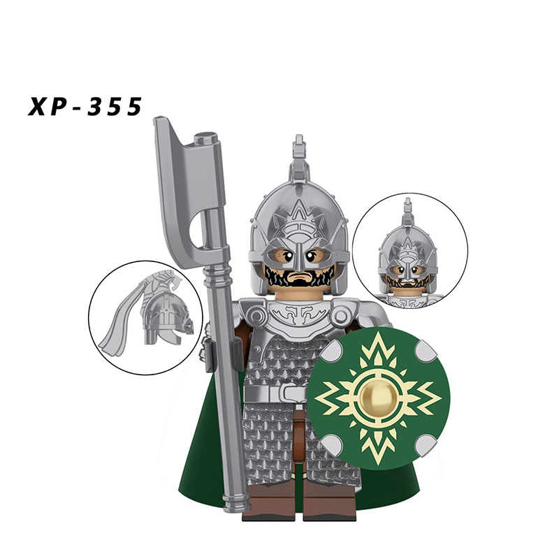 KT1046 Medieval Military Soldiers Minifigures Building Blocks Set Archer Guard of the Rohan Cavalry Royal Family Arrow Knight Warrior Mini Figures Weapon Helmet Shield Armor Sword Assemble DIY MOC Accessories Bricks Educational Toys Gift for Children