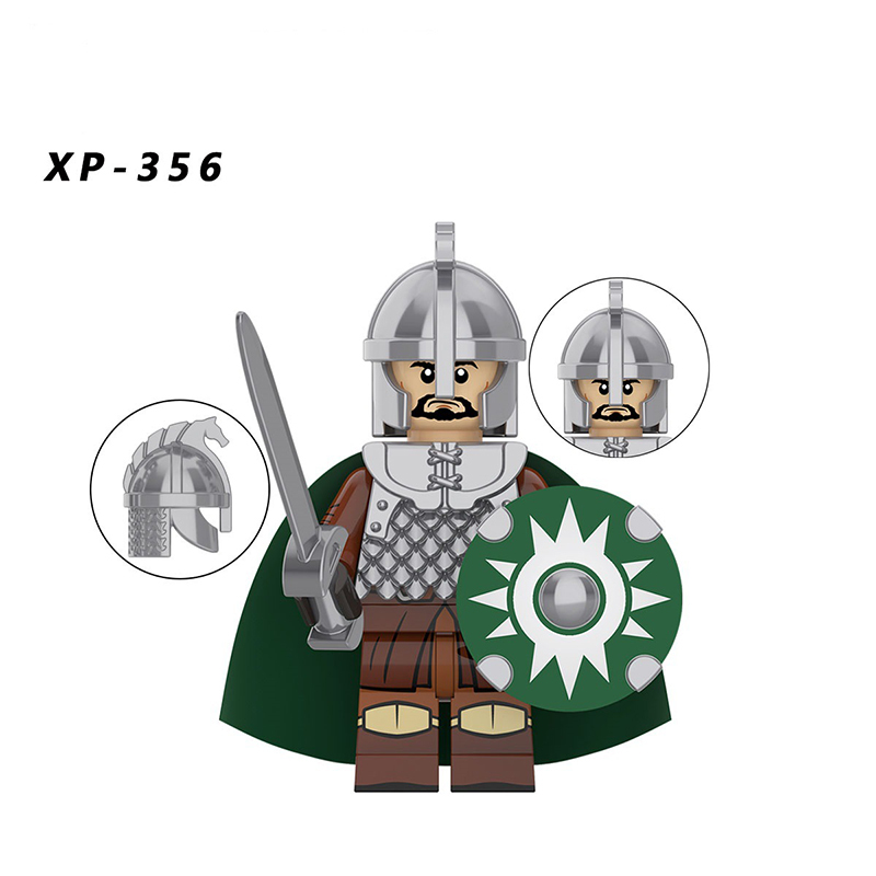 KT1046 Medieval Military Soldiers Minifigures Building Blocks Set Archer Guard of the Rohan Cavalry Royal Family Arrow Knight Warrior Mini Figures Weapon Helmet Shield Armor Sword Assemble DIY MOC Accessories Bricks Educational Toys Gift for Children