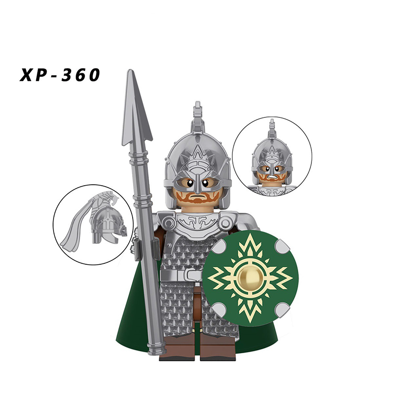 KT1046 Medieval Military Soldiers Minifigures Building Blocks Set Archer Guard of the Rohan Cavalry Royal Family Arrow Knight Warrior Mini Figures Weapon Helmet Shield Armor Sword Assemble DIY MOC Accessories Bricks Educational Toys Gift for Children