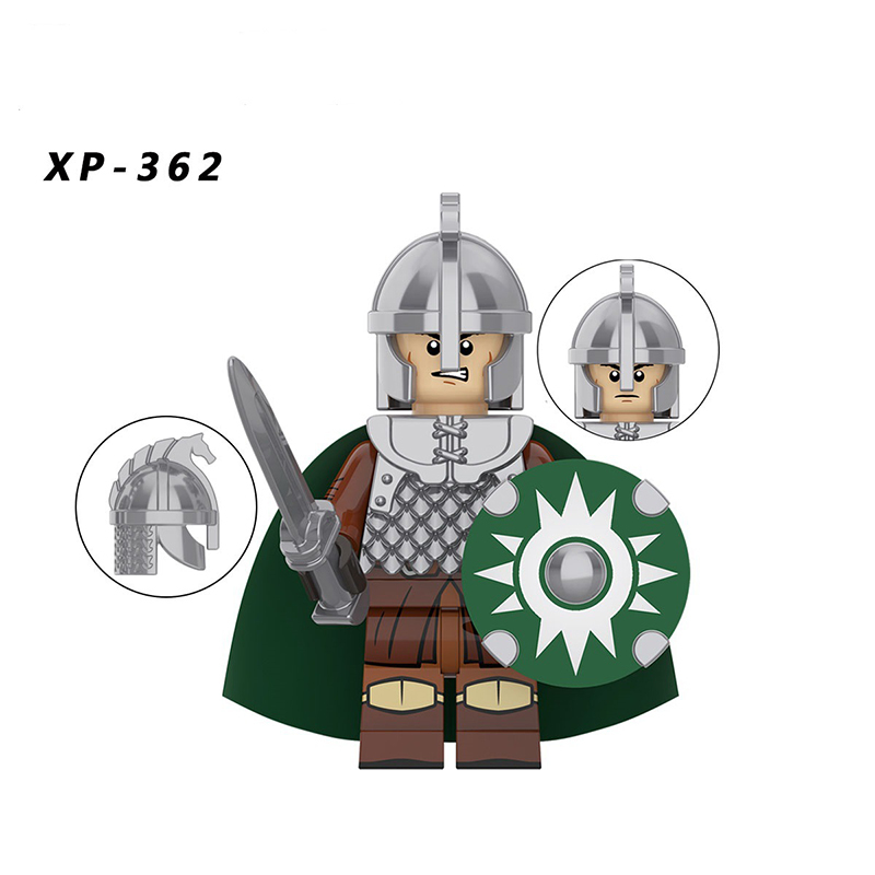 KT1046 Medieval Military Soldiers Minifigures Building Blocks Set Archer Guard of the Rohan Cavalry Royal Family Arrow Knight Warrior Mini Figures Weapon Helmet Shield Armor Sword Assemble DIY MOC Accessories Bricks Educational Toys Gift for Children
