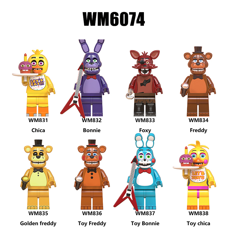 WM6074 Game Five Nights at Freddy Chica Bonnie Action Figures Building Blocks Foxy Minifigs Collection Children Birthday Gifts Toys