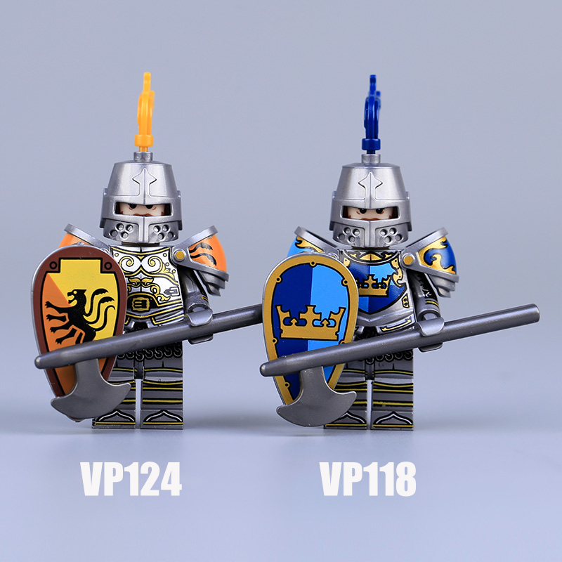 Medieval Soliders Minifigs Bricks Accessories Weapon Helmet Shield