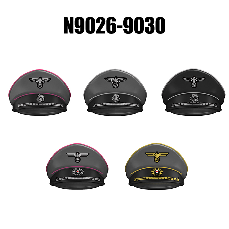 WW2 Military German Helmet Building Blocks Army Officer Soldier Figures Hat Head Coat War Accessories Weapon Gun Bricks Gift Boy