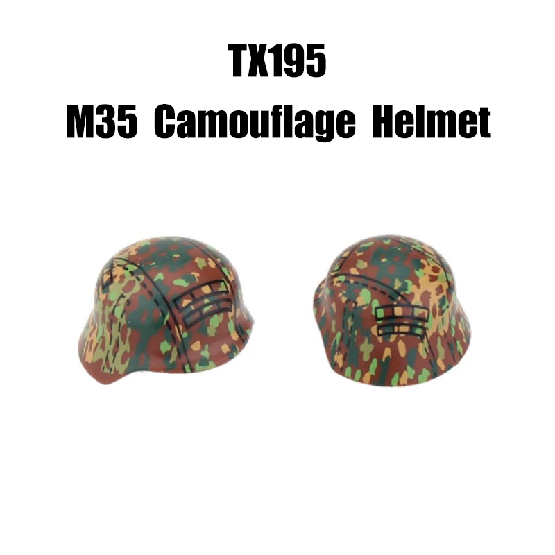 Military WWII MOC Hat Helmet Building Block German M35 steel helmet Soldier Figure Camouflage Accessories Brick Toy Gift WW2