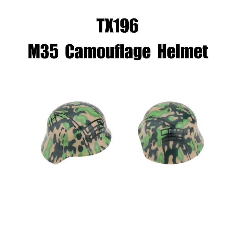 Military WWII MOC Hat Helmet Building Block German M35 steel helmet Soldier Figure Camouflage Accessories Brick Toy Gift WW2