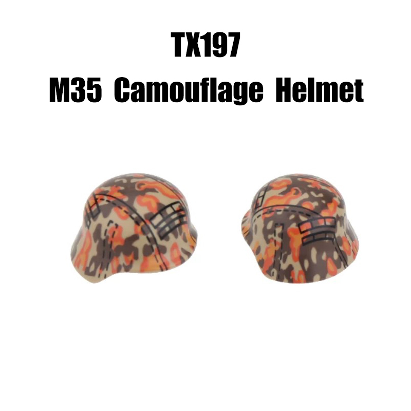 Military WWII MOC Hat Helmet Building Block German M35 steel helmet Soldier Figure Camouflage Accessories Brick Toy Gift WW2