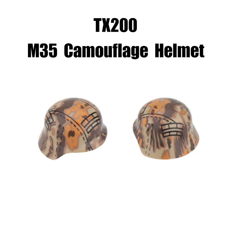 Military WWII MOC Hat Helmet Building Block German M35 steel helmet Soldier Figure Camouflage Accessories Brick Toy Gift WW2