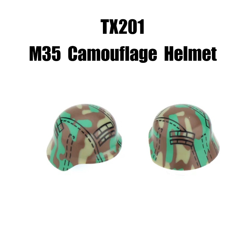 Military WWII MOC Hat Helmet Building Block German M35 steel helmet Soldier Figure Camouflage Accessories Brick Toy Gift WW2