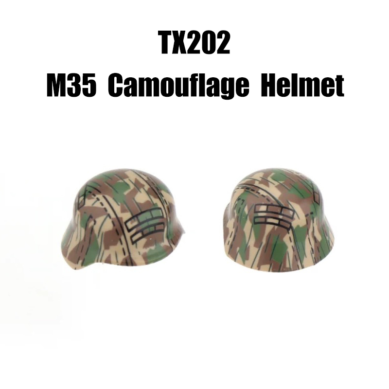 Military WWII MOC Hat Helmet Building Block German M35 steel helmet Soldier Figure Camouflage Accessories Brick Toy Gift WW2