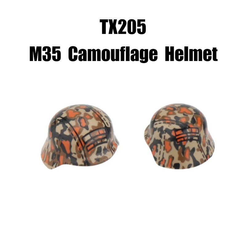 Military WWII MOC Hat Helmet Building Block German M35 steel helmet Soldier Figure Camouflage Accessories Brick Toy Gift WW2
