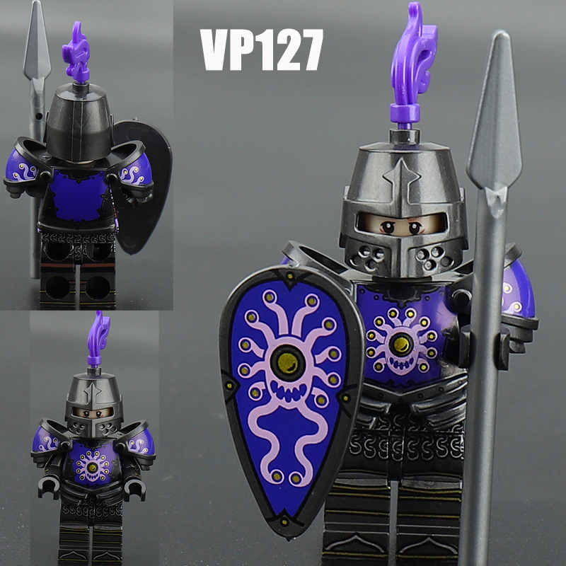 VP118 VP124 Medieval Green Gryphon Knight Army Minifigs Building Blocks Weapon Soldiers Tiger Warrier Shield Horse Children Toys Gifts