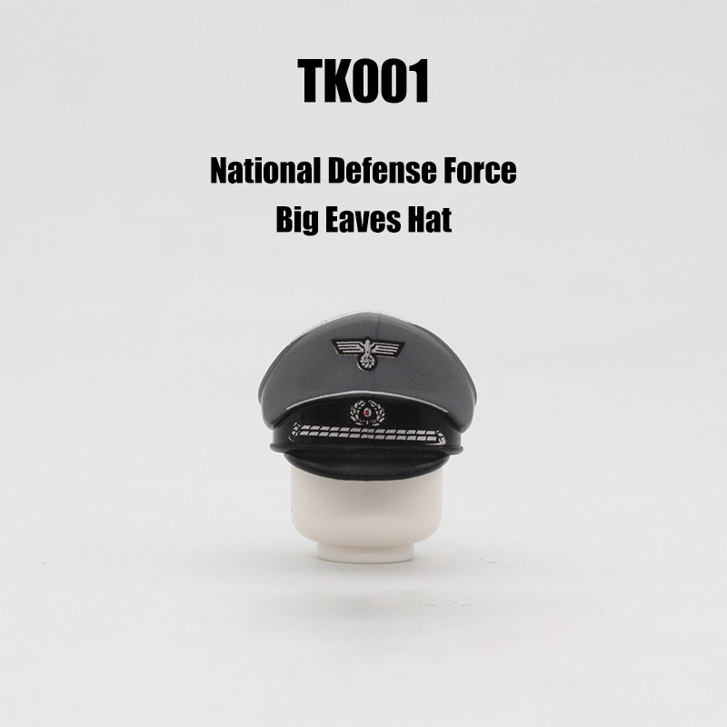 N9026-9030 WW2 Military German Wide Brim Helmet Building Blocks Army Officer Soldier Figures Hat Head Coat War Accessories Weapon Gun Bricks Gift Boy