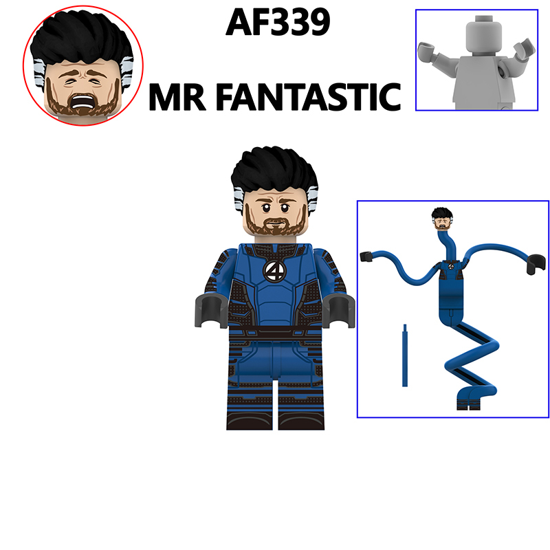 AF333-341 Movie DC Fantastic Four Mister Fantastic Minifigs Action Figure Sliver Surfer Building Blocks Annihilus Children Gifts Toys