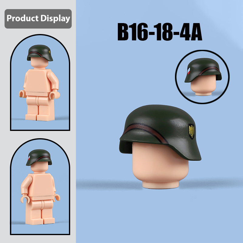MOC German Military Soliders WW2 German Navy Coast Guard Hats Helmets Building Blocks Army Soliders Weapons Minifigs Compatible Hats Bricks Children Gifts Toys
