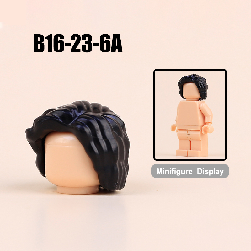 MOC City Hair Accessories Building Blocks Compatible Figure Body Parts Brown Black Blond Head DIY Bricks Toys Children Gift
