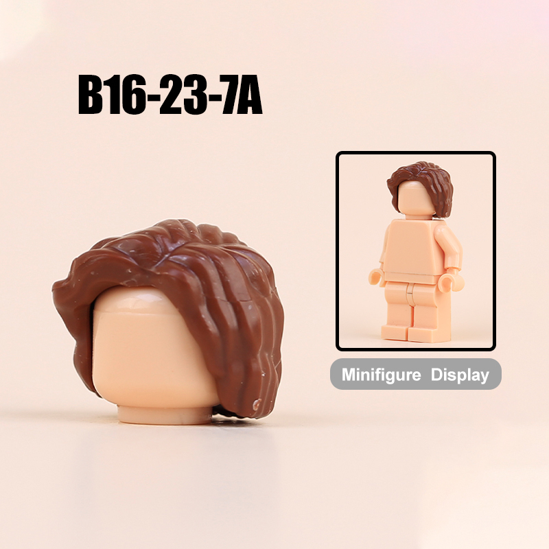 MOC City Hair Accessories Building Blocks Compatible Figure Body Parts Brown Black Blond Head DIY Bricks Toys Children Gift