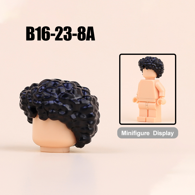 MOC City Hair Accessories Building Blocks Compatible Figure Body Parts Brown Black Blond Head DIY Bricks Toys Children Gift