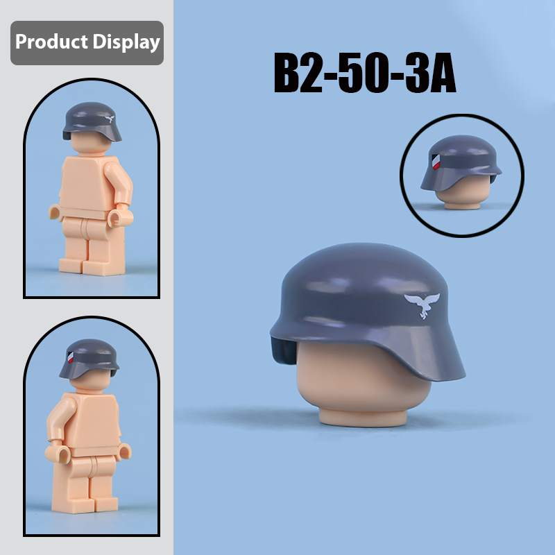 MOC German Military Soliders WW2 German Navy Coast Guard Hats Helmets Building Blocks Army Soliders Weapons Minifigs Compatible Hats Bricks Children Gifts Toys