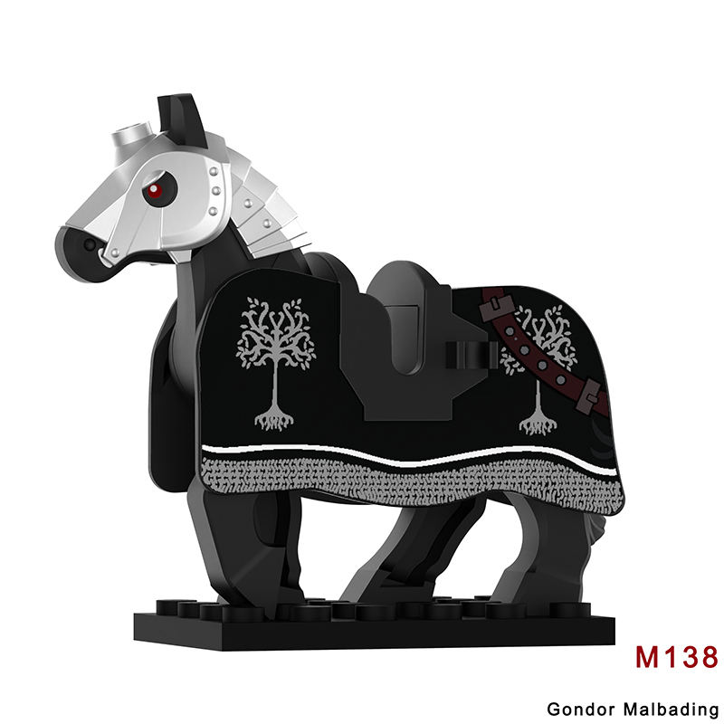 M135-140 Medieval Series Wolf War Horse Barding Building Blocks Army Soldiers Bat Horse Barding Knight Infantry Sword Shield Helmet Boy Toys