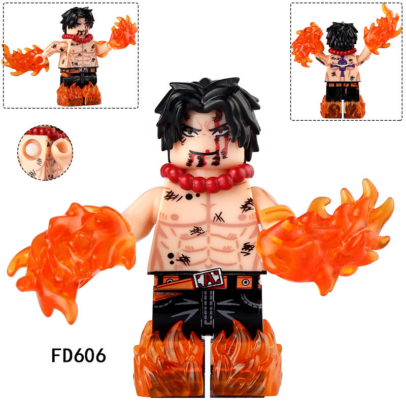 FD605 FD606 Animation One Piece Nami Luffy Ace Fire Fist Minifigs Assembling Action Figures Emperor Yan Aisi Building Blocks Children Toys Gifts