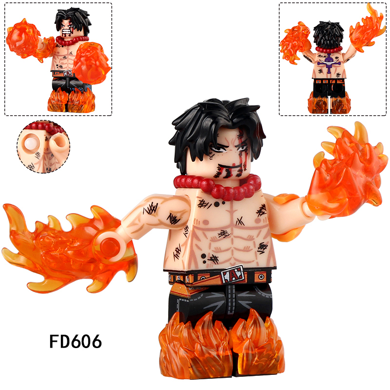 FD605 FD606 Animation One Piece Nami Luffy Ace Fire Fist Minifigs Assembling Action Figures Emperor Yan Aisi Building Blocks Children Toys Gifts