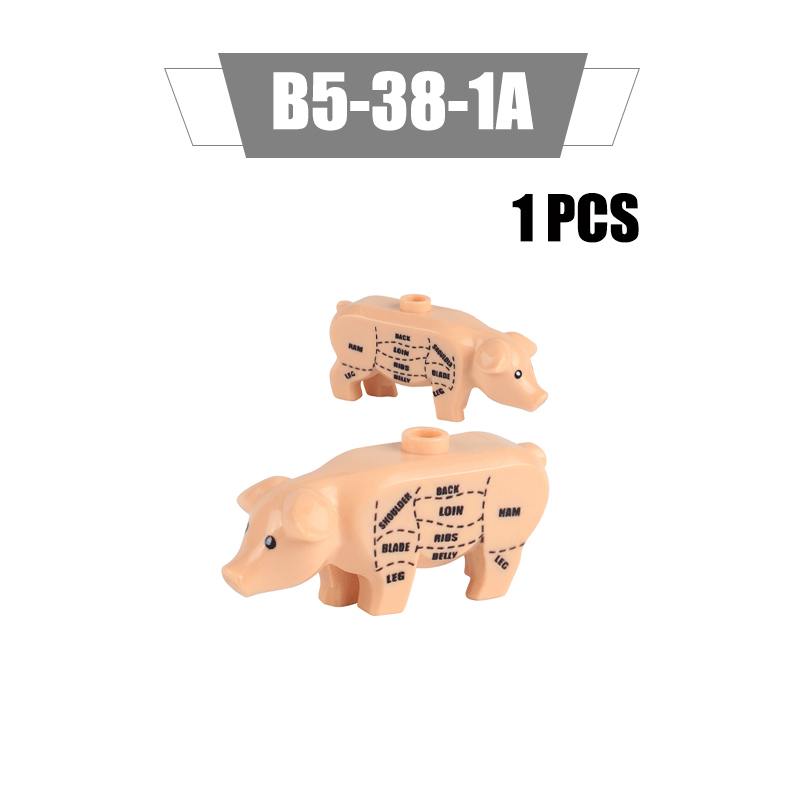 MOC City Animal Series Minifigures Pigs Building Blocks DIY Farm Zoo Accessories Bricks Modle Toys For Children Compatible 87621