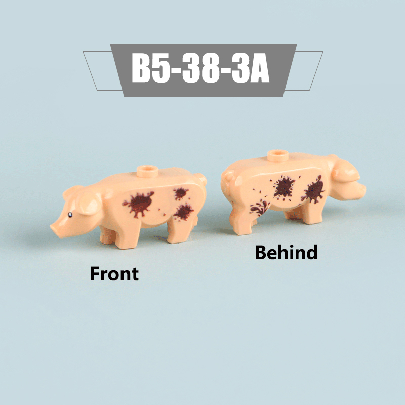 MOC City Animal Series Minifigures Pigs Building Blocks DIY Farm Zoo Accessories Bricks Modle Toys For Children Compatible 87621