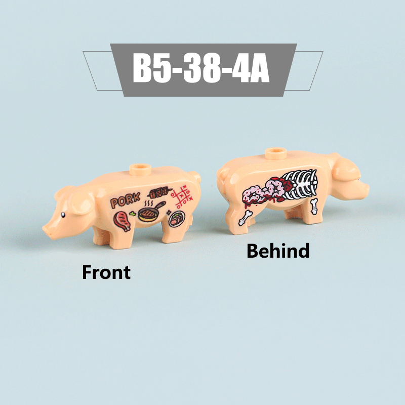 MOC City Animal Series Minifigures Pigs Building Blocks DIY Farm Zoo Accessories Bricks Modle Toys For Children Compatible 87621