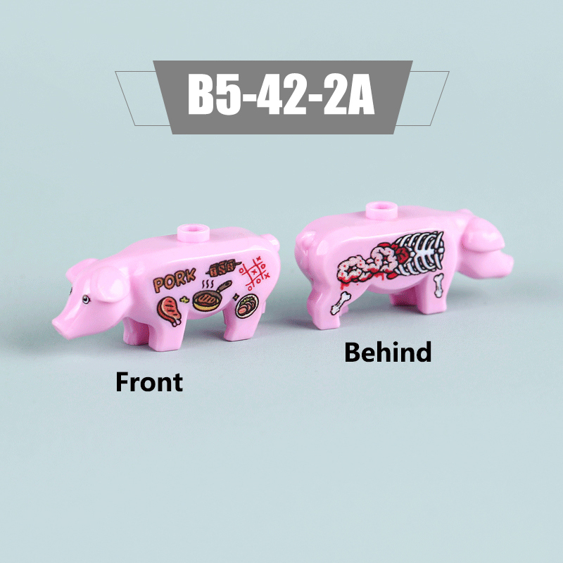 MOC City Animal Series Minifigures Pigs Building Blocks DIY Farm Zoo Accessories Bricks Modle Toys For Children Compatible 87621