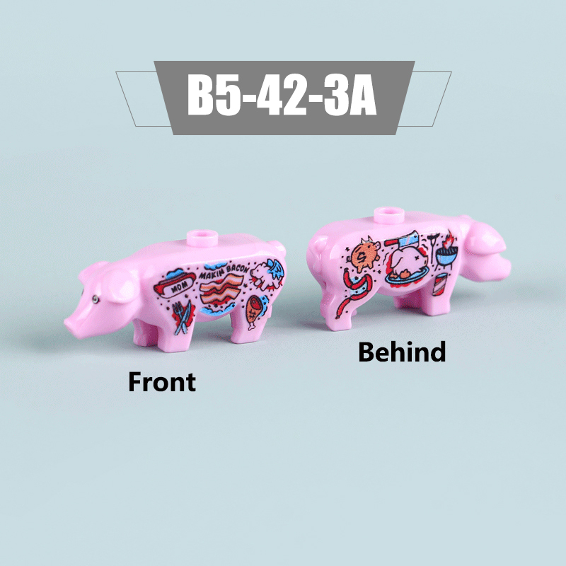 MOC City Animal Series Minifigures Pigs Building Blocks DIY Farm Zoo Accessories Bricks Modle Toys For Children Compatible 87621