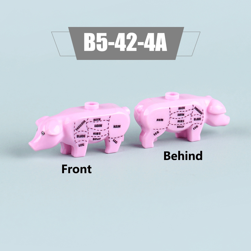 MOC City Animal Series Minifigures Pigs Building Blocks DIY Farm Zoo Accessories Bricks Modle Toys For Children Compatible 87621