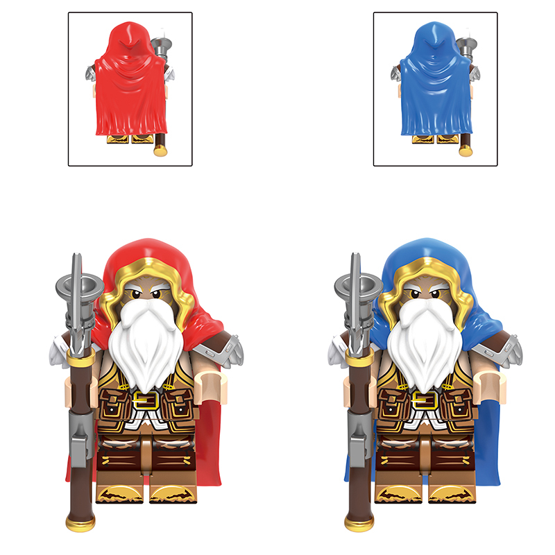 DT020 DT021 Medieval Military Human Infantry Dwarf Army Plain Banner Minifigs Building Blocks Footman Soldiers War Weapon Accessories Toys