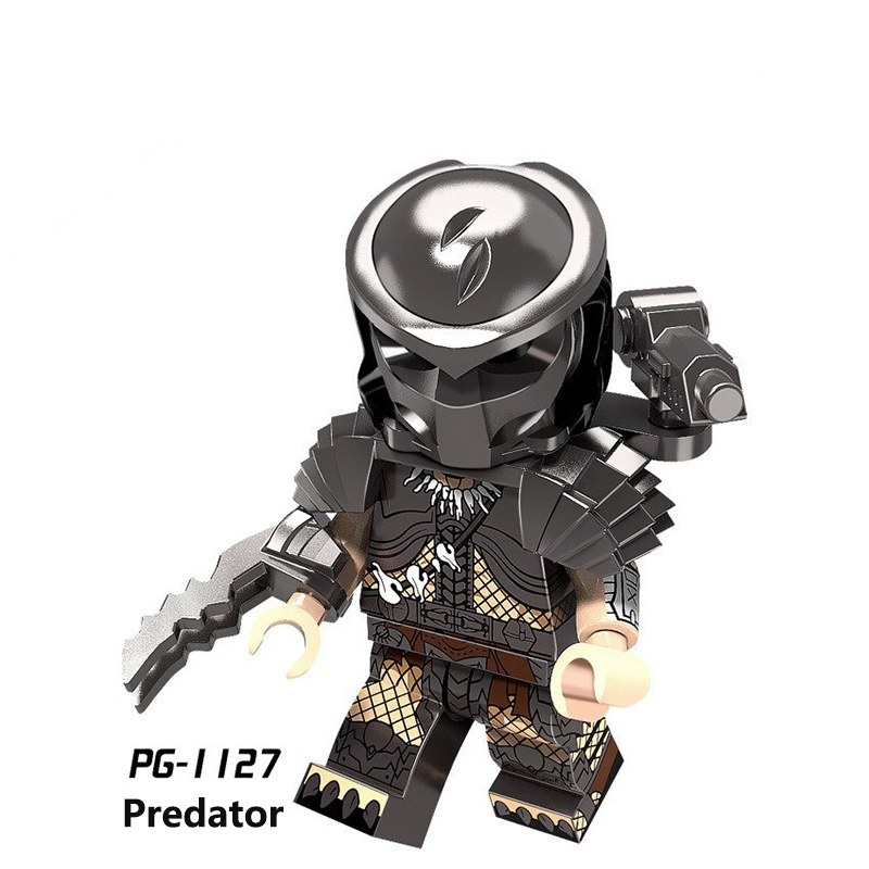 PG8254 Alien Movie Series Predator Model Building Blocks Mini Action Figures Assemble Blood Robot Collection Children Gifts Toys