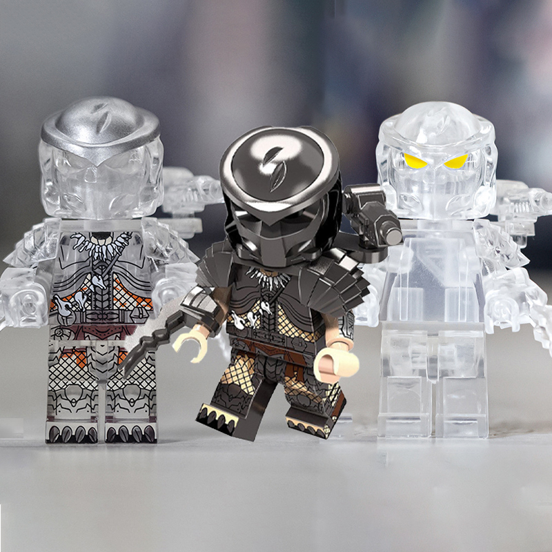 PG8254 Alien Movie Series Predator Model Building Blocks Mini Action Figures Assemble Blood Robot Collection Children Gifts Toys
