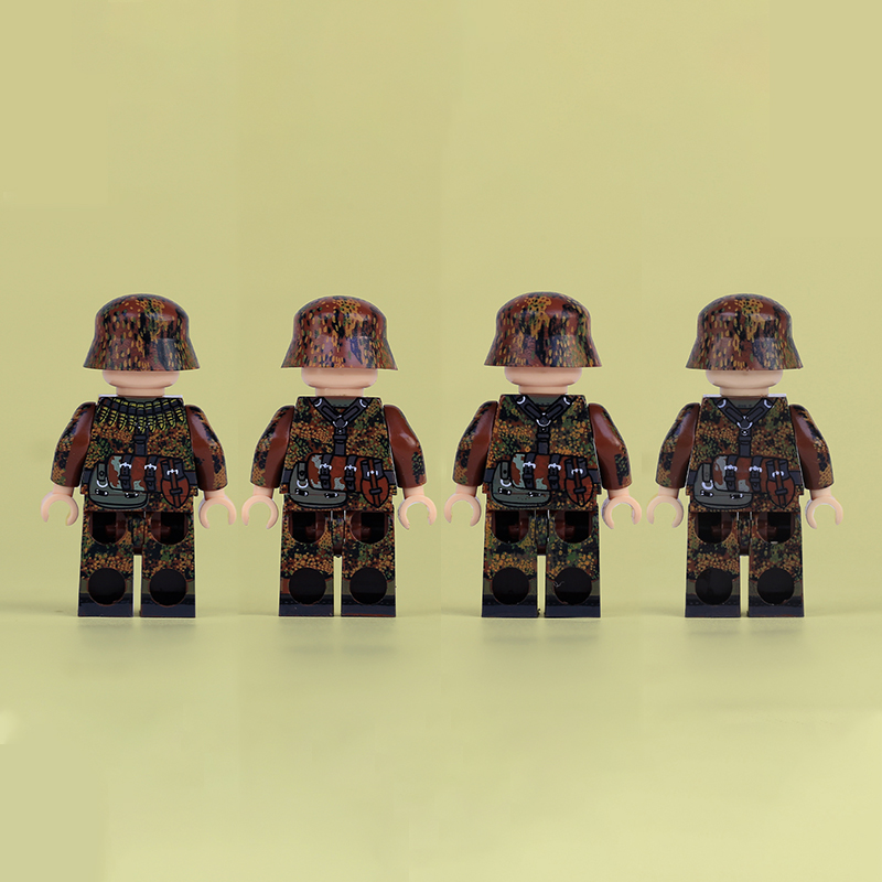 Military Pea Camouflage Weapon MP40 Minifigs Bricks Kits Compatible