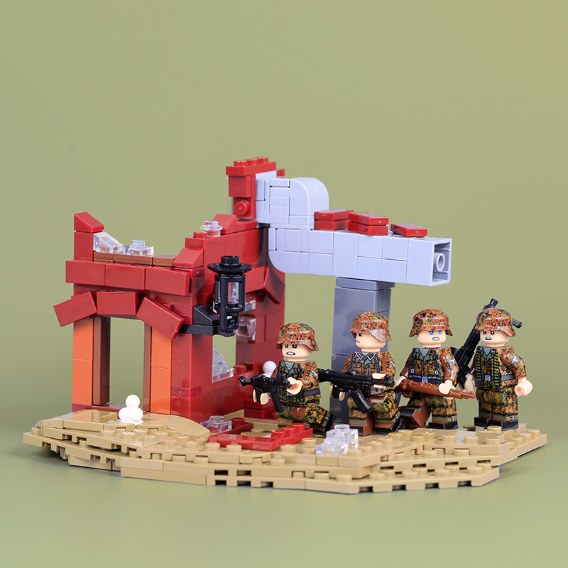 Military Pea Camouflage Weapon MP40 Minifigs Bricks Kits Compatible
