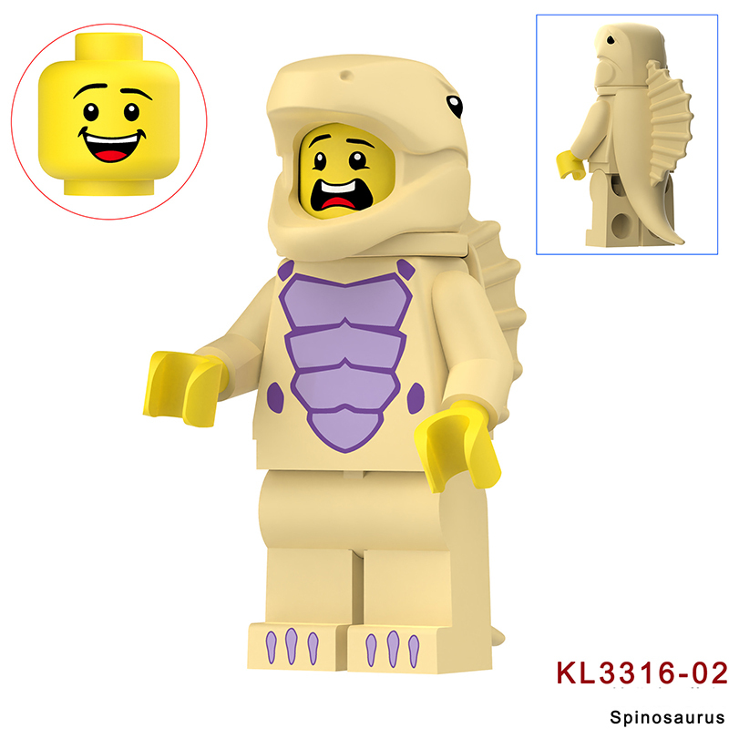 KL3313 Cartoon Dinosaur Series Ankylosaurus Action Figures White Little Triceratops Minifigs Building Blocks Toys Children Gifts