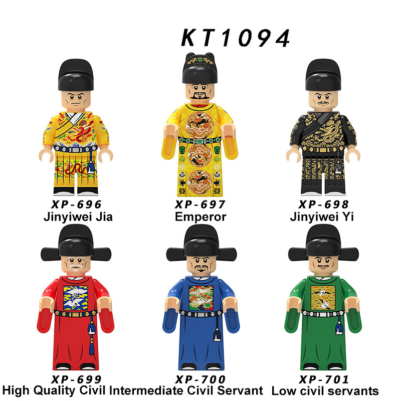 KT1096 Medieval soldier Minifigures Building Blocks Tang Dynasty Armor LiBai Compatible Action Mini Figures Assemble Educational Toys Gift