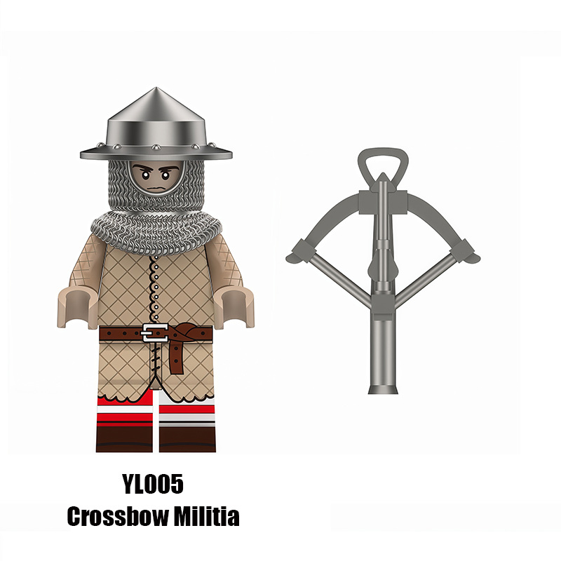 YL003 YL004 Medieval Knight Soldier Minifigs Holy Roman Noble Knight  Burgundy Weapon War Building Blocks Storm City Toy Kids Gifts