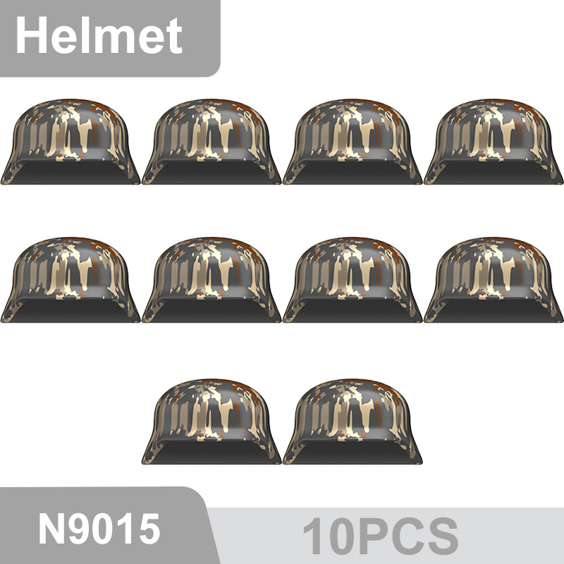 N9026-9030 WW2 Military German Wide Brim Helmet Building Blocks Army Officer Soldier Figures Hat Head Coat War Accessories Weapon Gun Bricks Gift Boy