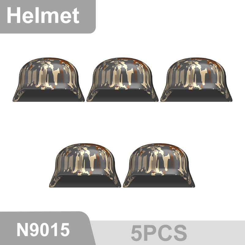 N9026-9030 WW2 Military German Wide Brim Helmet Building Blocks Army Officer Soldier Figures Hat Head Coat War Accessories Weapon Gun Bricks Gift Boy